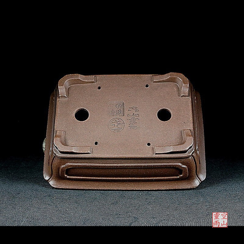 Yixing bonsaipot full handmade antique rectangular purple mud bonsaipot