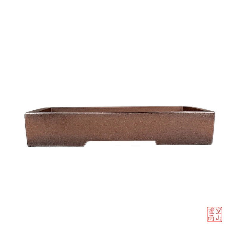 Yixing purple sand boutique bonsaipot full handmade rectangular shallow basin purple mud black pine bonsaipot