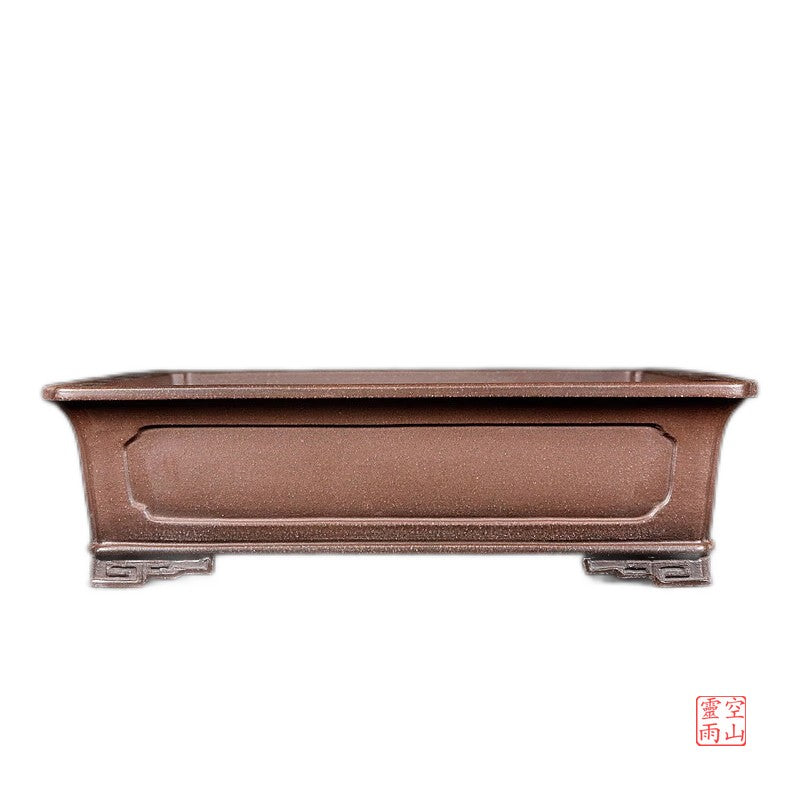 Yixing bonsaipot tokoname bonsaipot full handmade antique purple mud rectangular bonsaipot