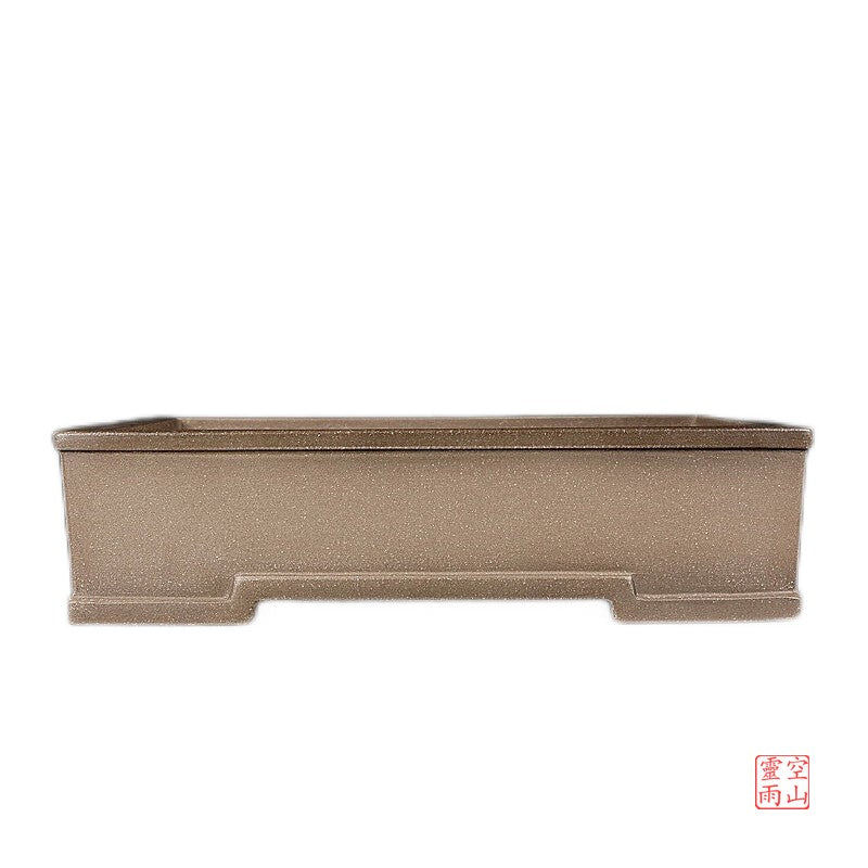 Yixing pot fully handmade antique 34 cm rectangular black mud bonsaipot