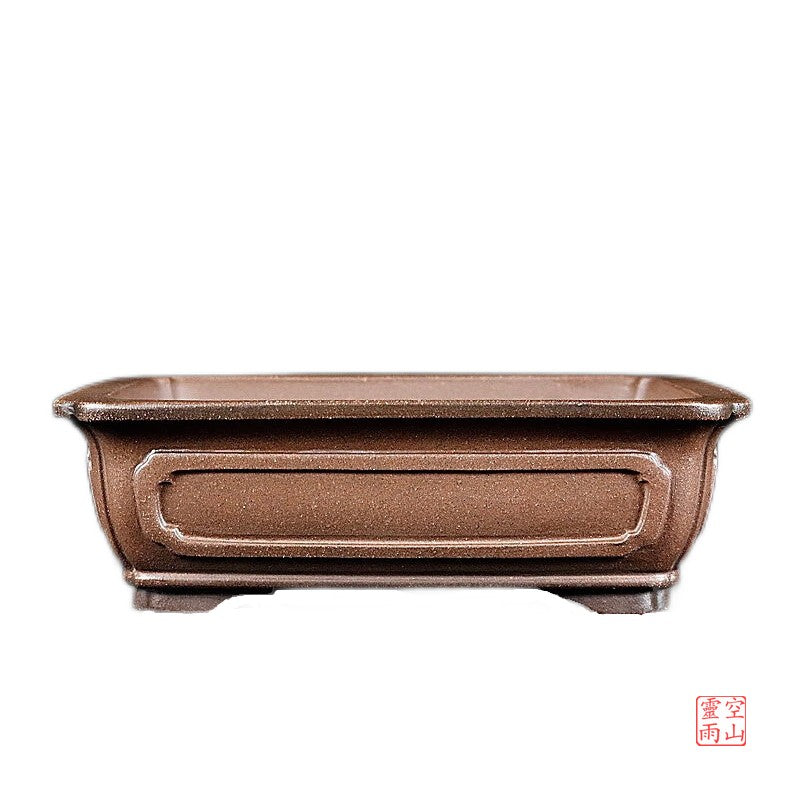 Yixing bonsaipot full handmade antique rectangular purple mud bonsaipot