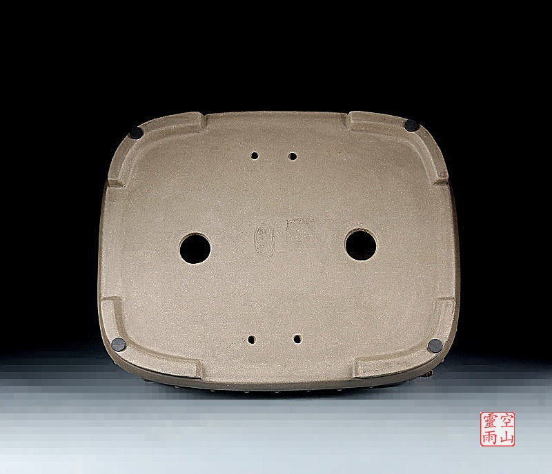 handmade antique drum Ding rectangular black clay