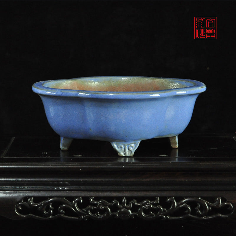Papaya oval glazed pot yixingpot bonsai pot tokoname