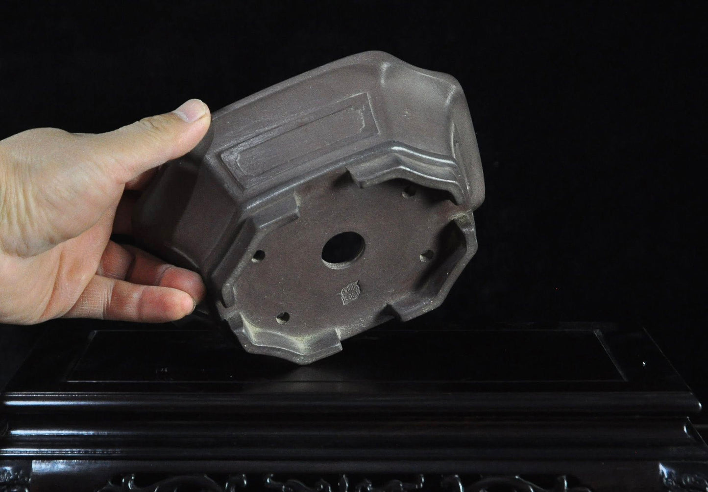 Black clay rectangular pot juniper pot (including shipping)