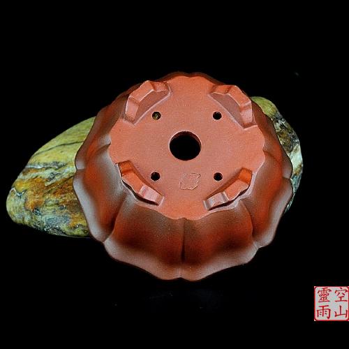 Yixing pot bonsai sketch pot full handmade antique round flower shape refined small pot miniature bonsai