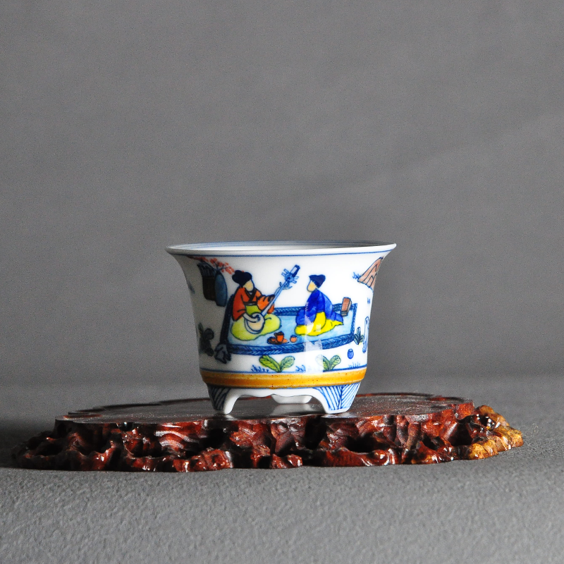 Hand painted round pot made by JieShanTang A-114