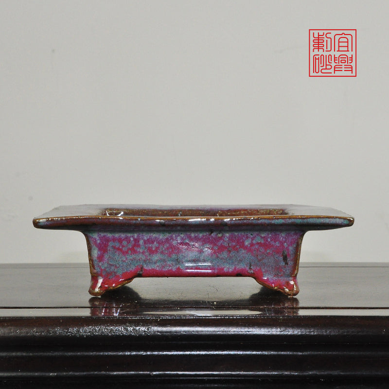 Stoneware Rectangular bonsaipot handmade yixingpot