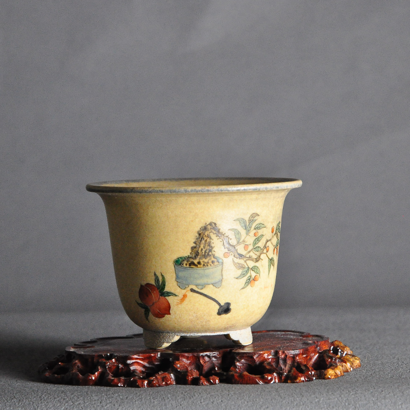 Hand painted round pot made by JieShanTang A-116