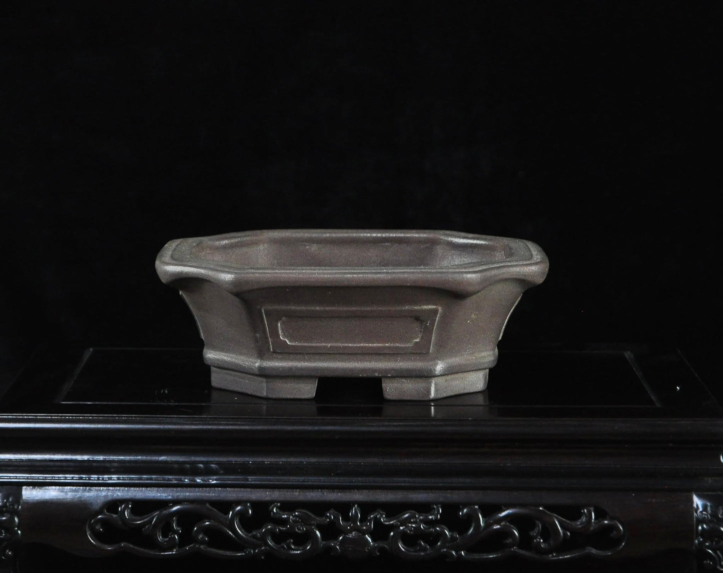 Black clay rectangular pot juniper pot （including shipping)