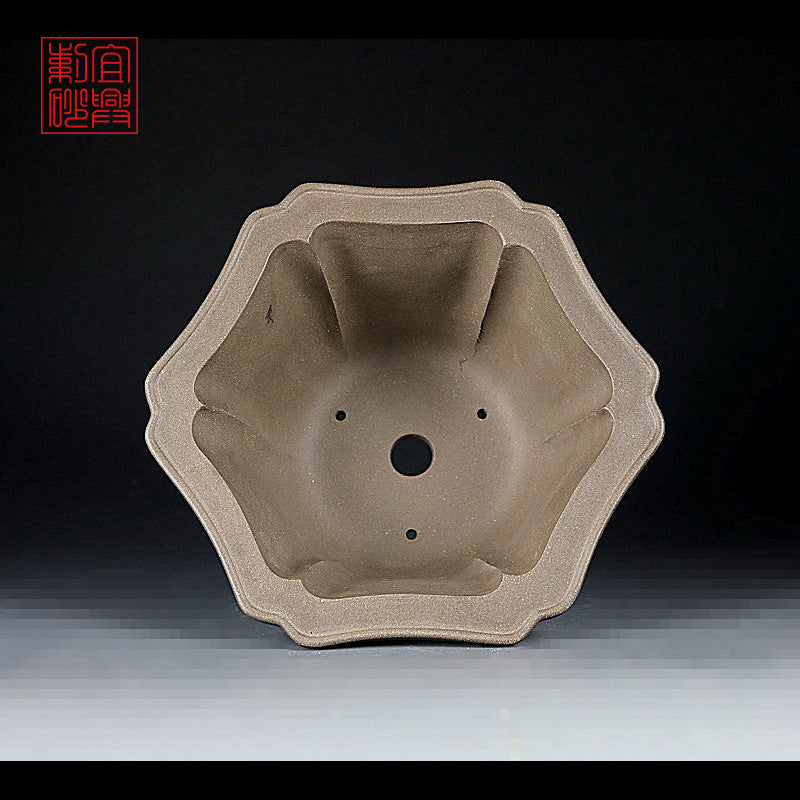 yixing pot handmade six rounds bonsaipot