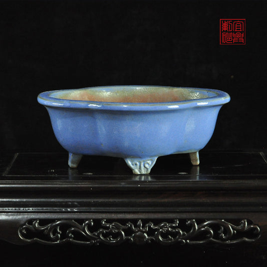 Papaya oval glazed pot yixingpot bonsai pot tokoname