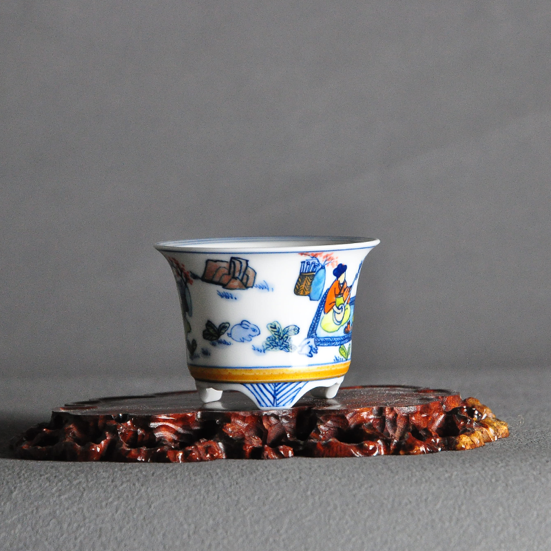 Hand painted round pot made by JieShanTang A-114