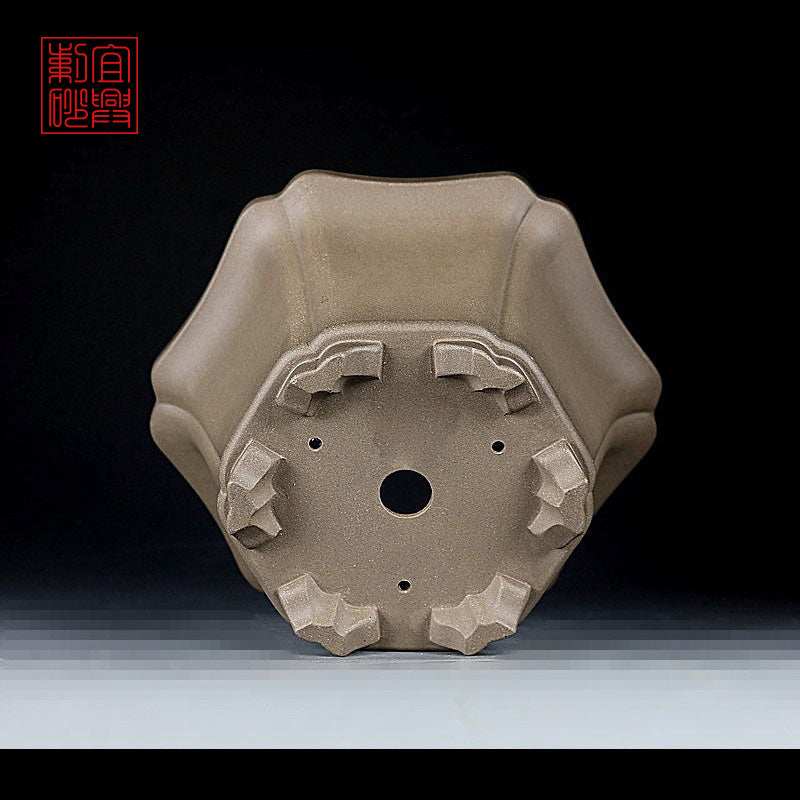 yixing pot handmade six rounds bonsaipot