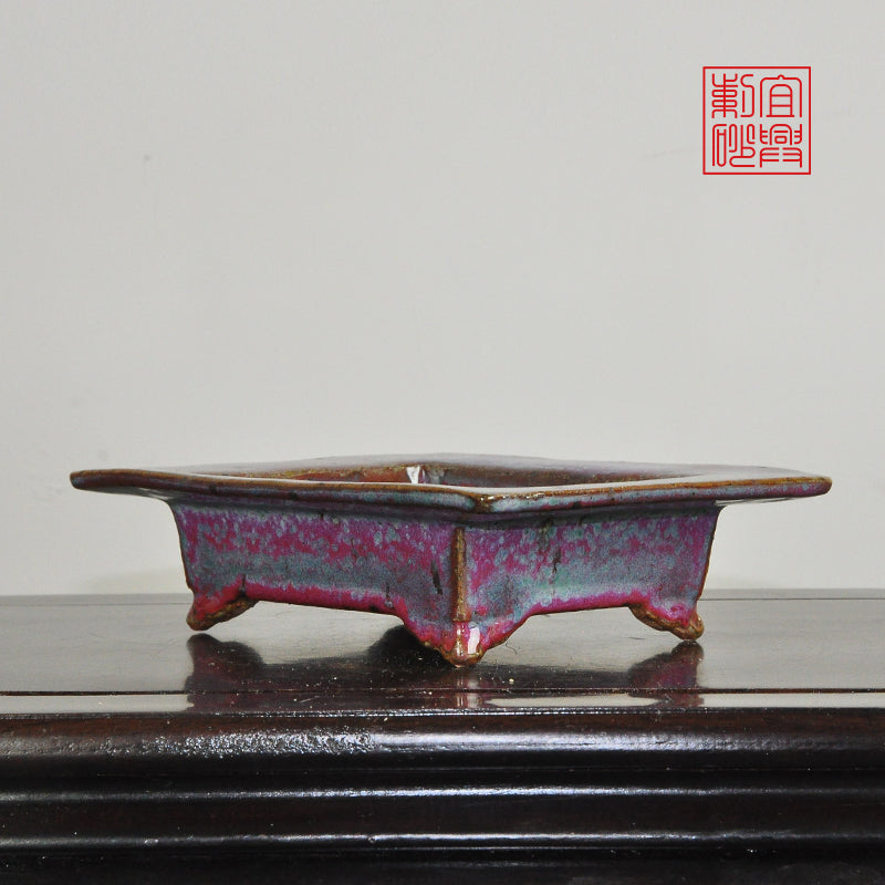 Stoneware Rectangular bonsaipot handmade yixingpot