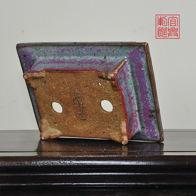 Stoneware Rectangular bonsaipot handmade yixingpot