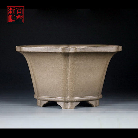 yixing pot handmade six rounds bonsaipot